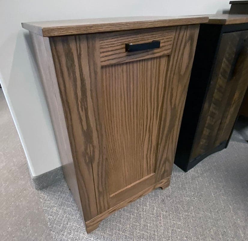 Oak Tip Out Trash Bin | Almond