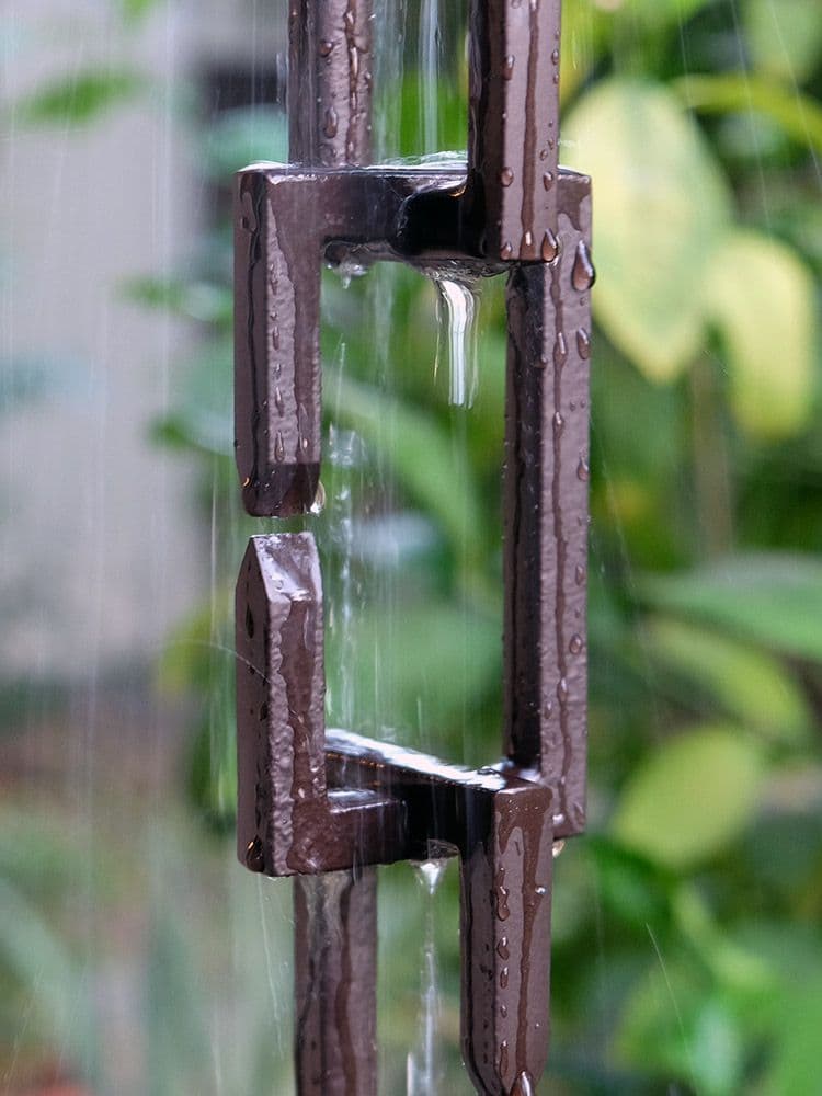 Bronze Cast Rectangle Rain Chain Links