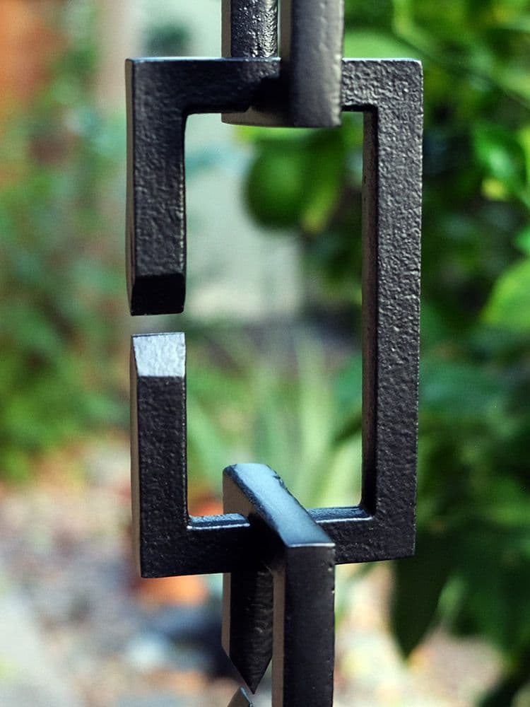 Black Cast Rain Chain Rectangle Links