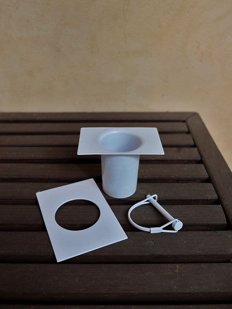 White Aluminum Rain Chain Installation Kit
