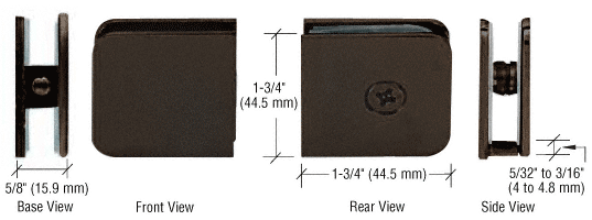 Standard U Glass Panel Oiled Bronze Clamps