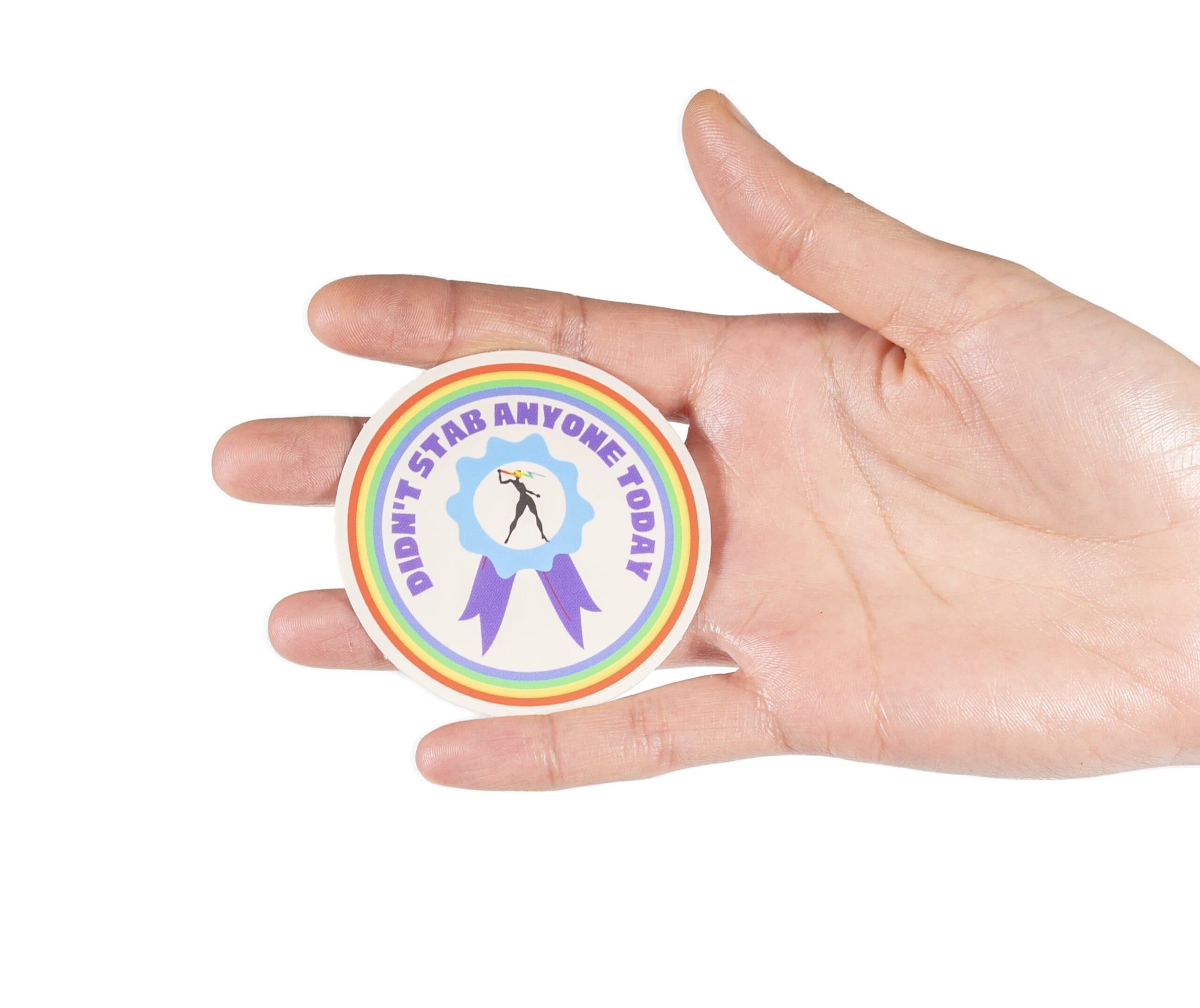 Didn’t Stab Anyone 2.5” Pride Sticker