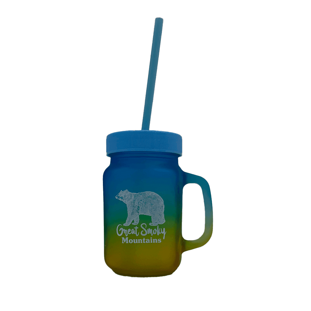 MASON JAR 2 TONE BEAR GSM BLUE