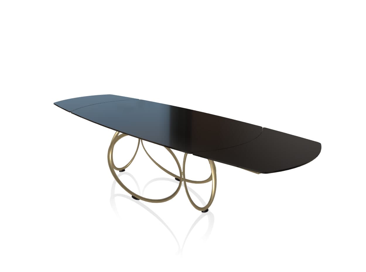 Louis Barrel Extensions Glass Dining Table by Bontempi
