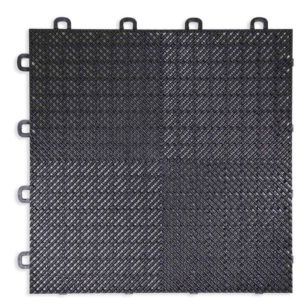 Perforated – Modular Floor Tile – Black