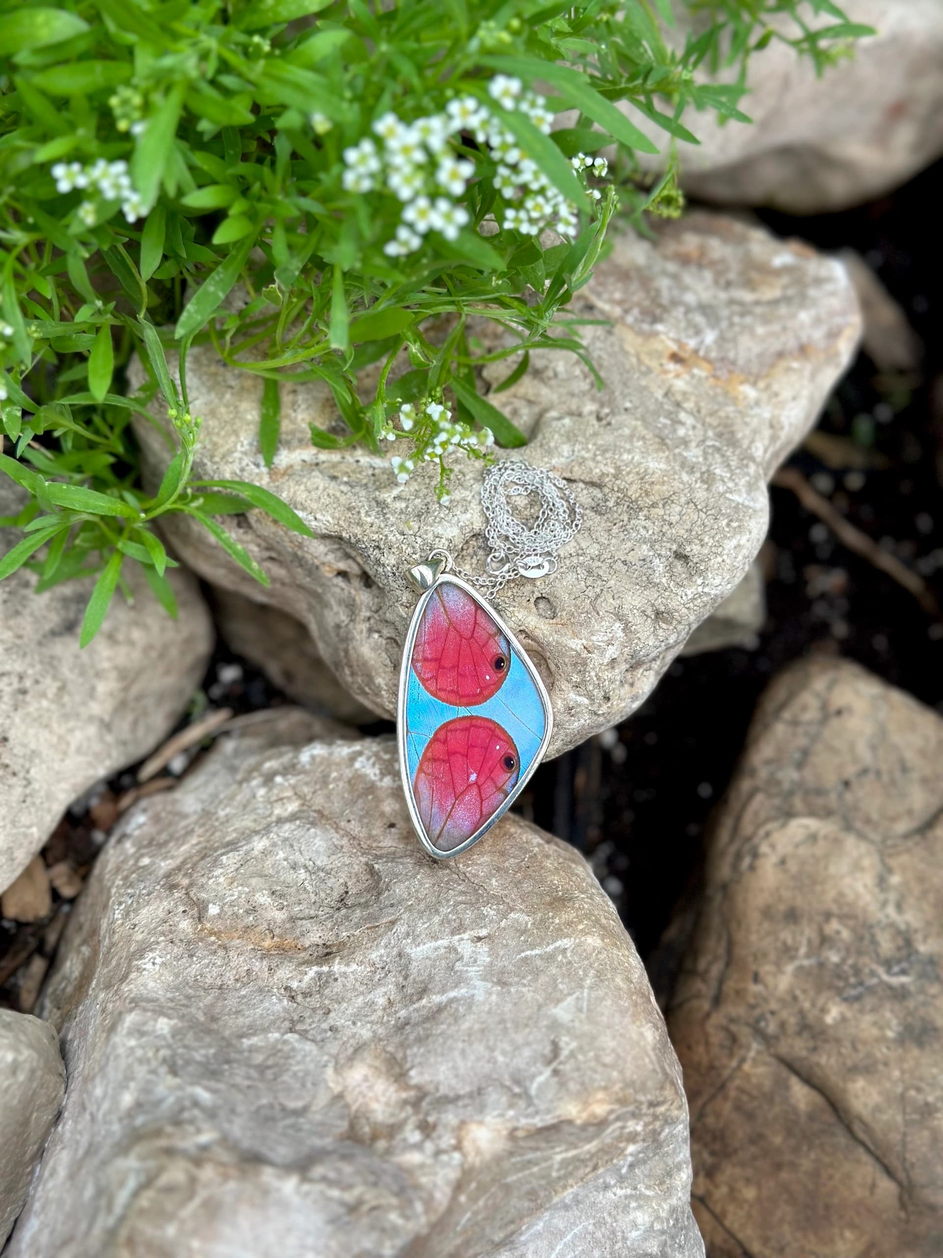 Blushing Phantom and Sulkowski’s Morpho Butterfly Pendant
