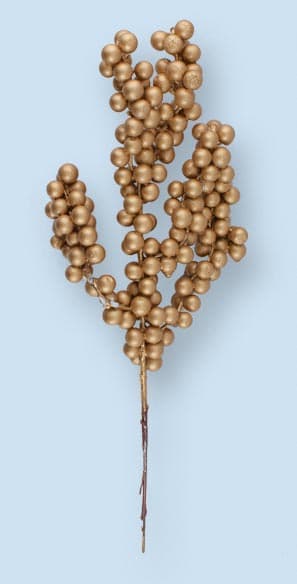 11″ Gold Berry Cluster Spray