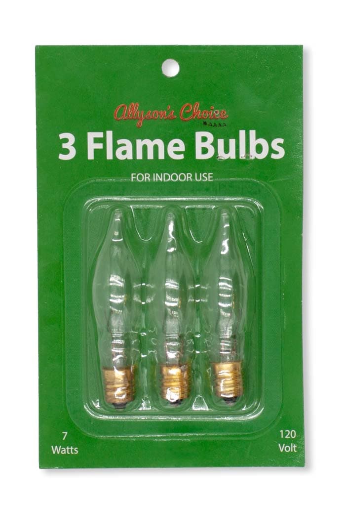 3pk Flame Bulbs – Clear