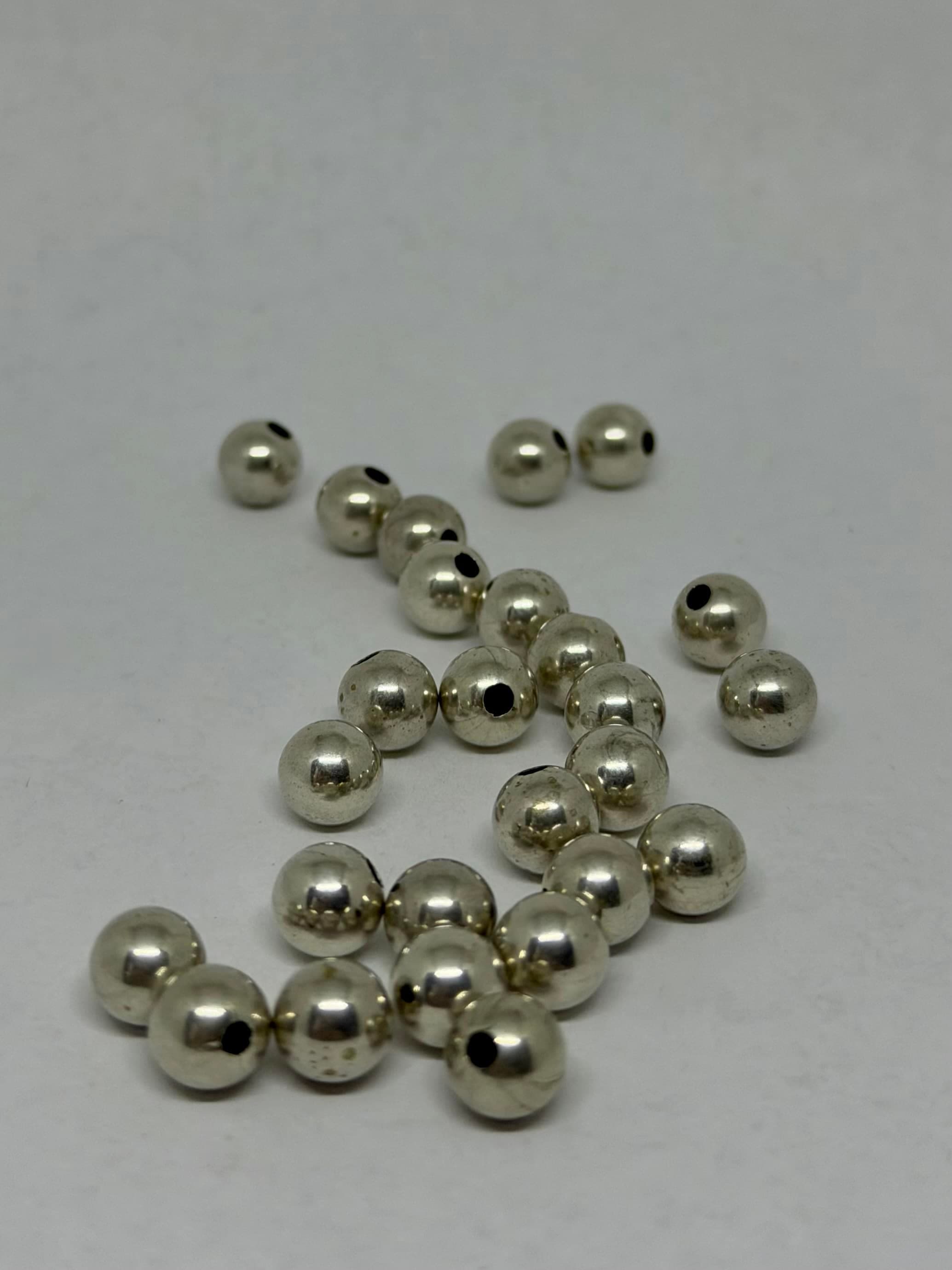 7mm Sterling Silver One Hole Ball Bead