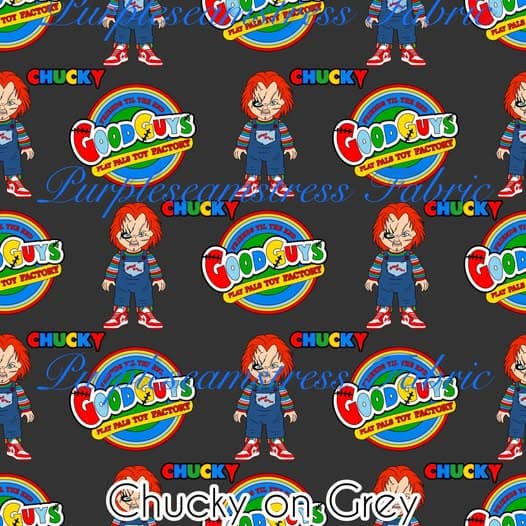 Chucky on Grey – Fabric