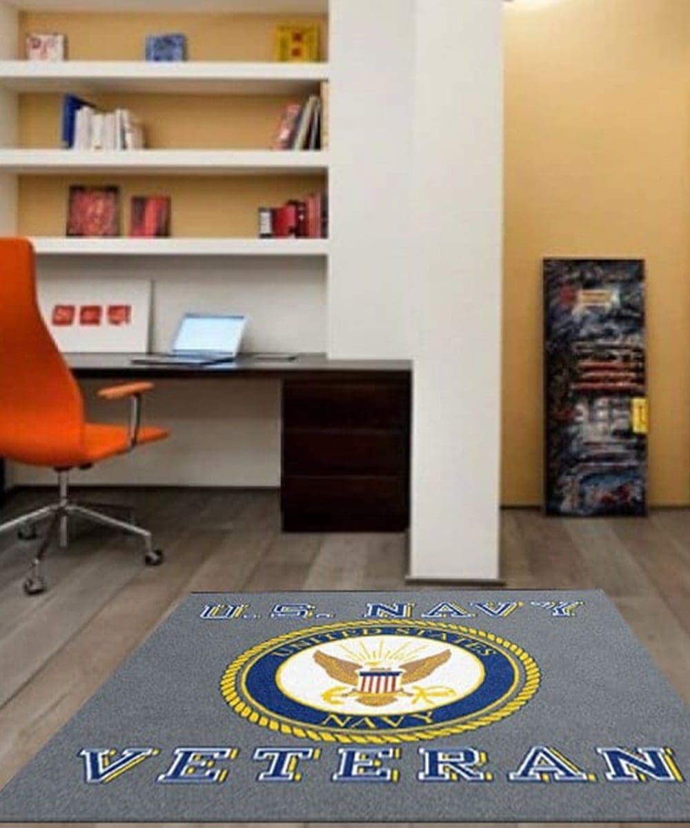 United States Navy Veteran Logo Rug