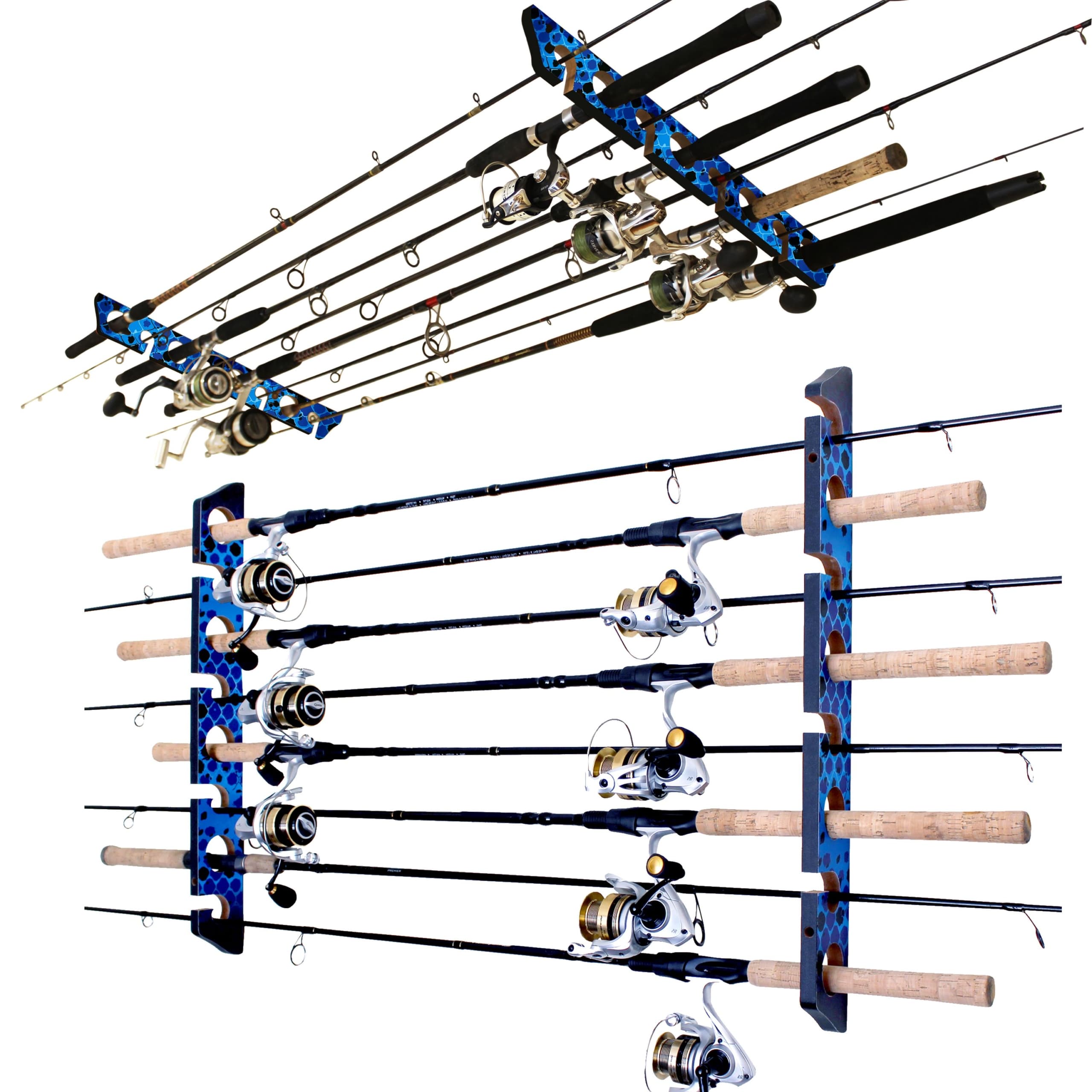 8-Rod Wall or Ceiling Fishing Rod Storage Rack