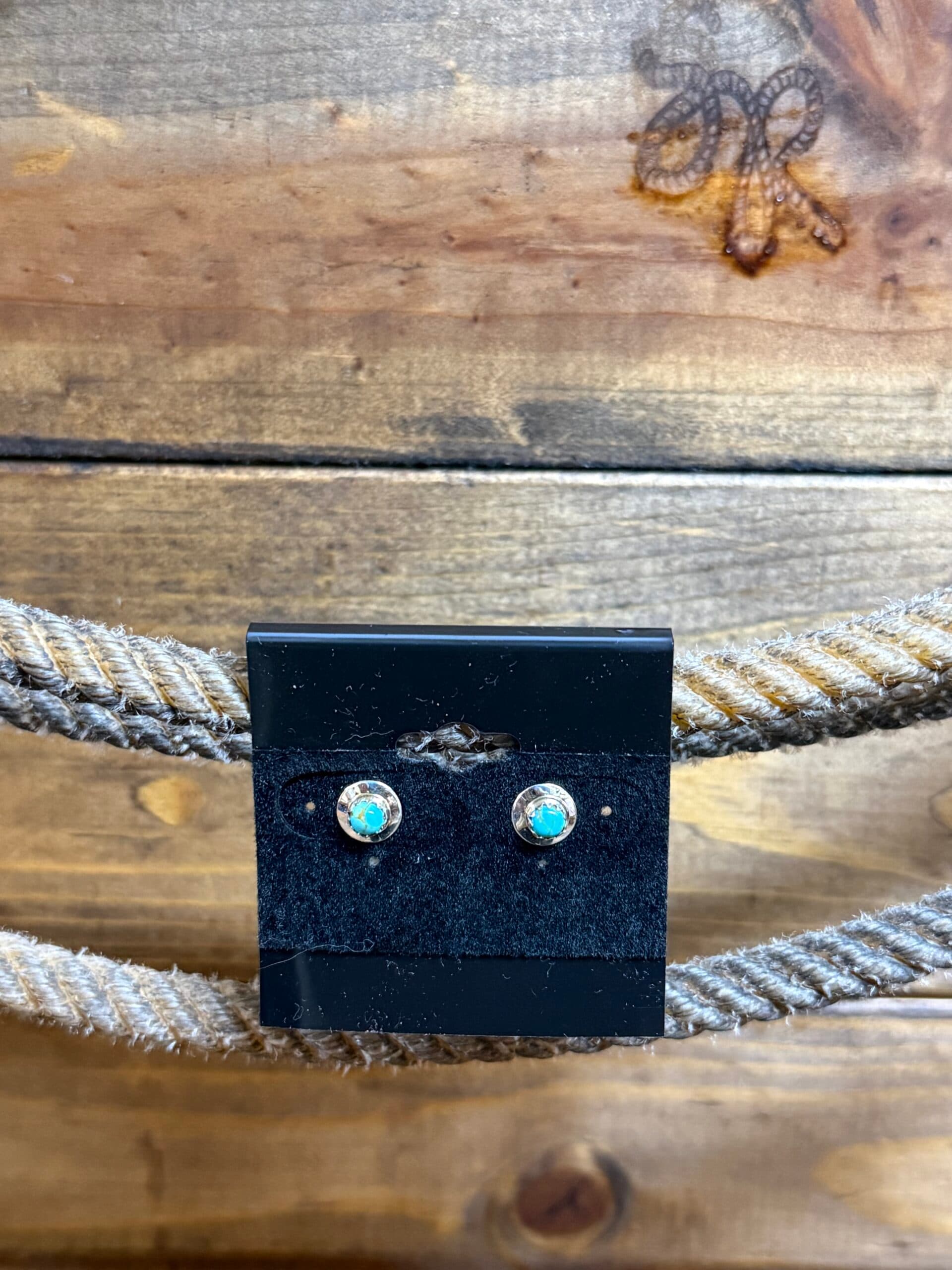 Tiny Flat Edge Turquoise Stud