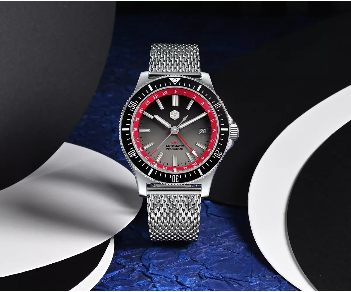 San Martin New SN0119-G GMT 41mm NH34 Original Design Fashion Men Sports Watch Automatic Mechanical Waterproof 200m Gradient Dials