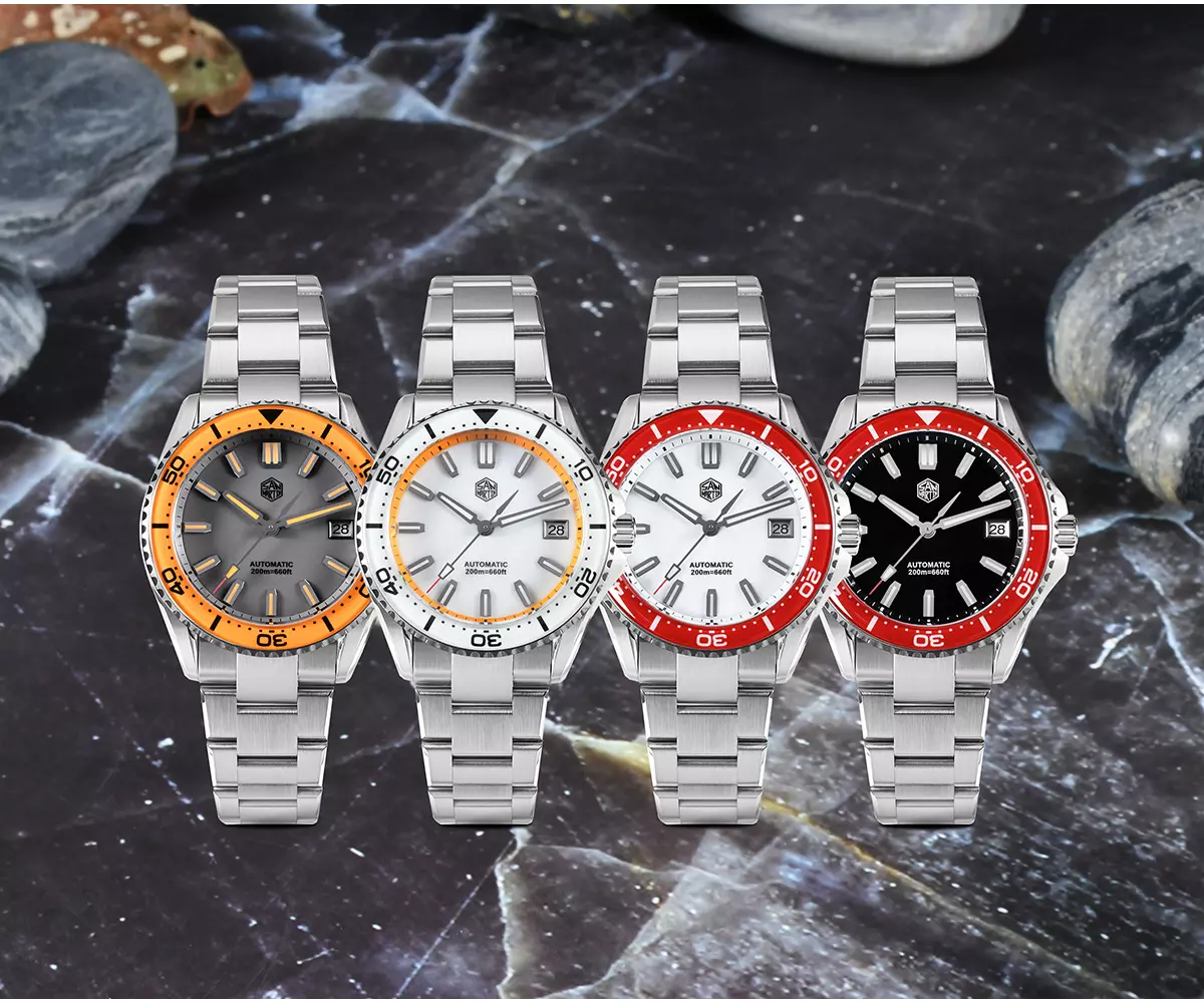 San Martin New SN0129-D-CP 39mm Luxury Men’s Business Dive Sport Watch NH35 Automatic Mechanical Waterproof 100m Luminous