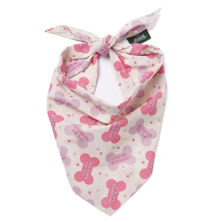 Pink Barkday Bandana