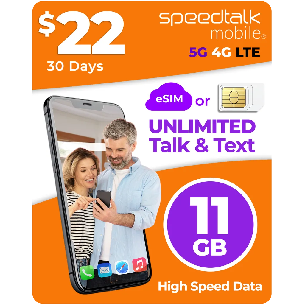 $22 A Month Unlimited Talk & Text Phone Plan With 11GB Data SIM Card