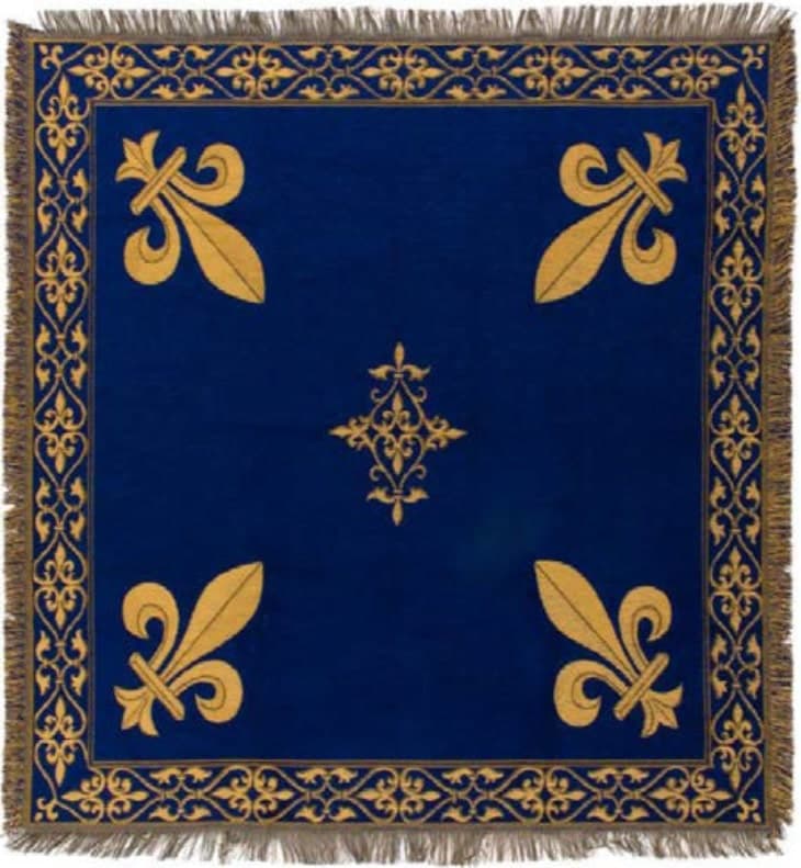 Blue Fleur de Lys throw