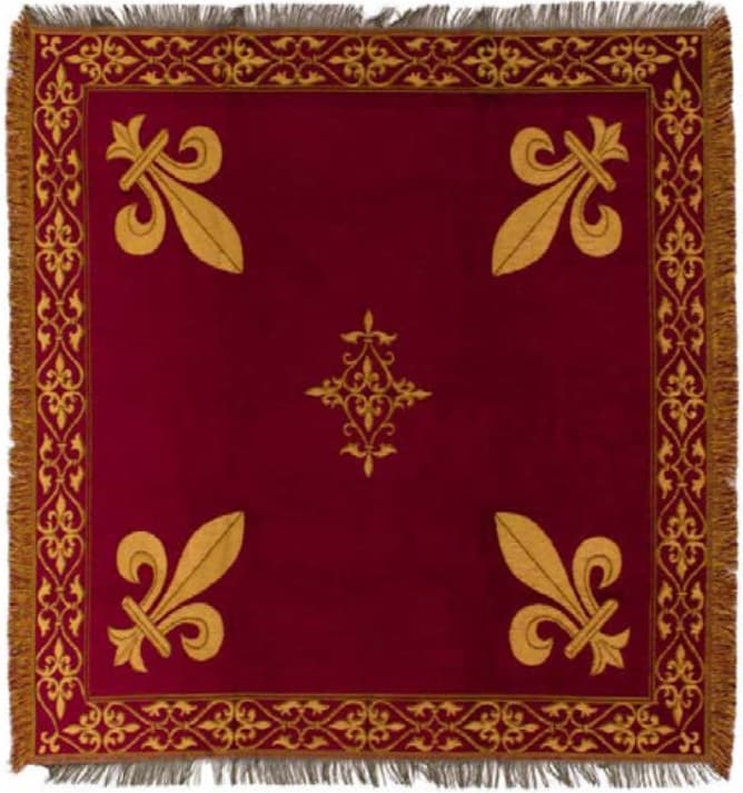 Burgundy Fleur de Lys throw