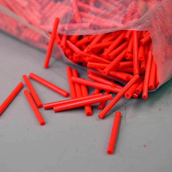 Bead Lot- Red/Orange Bugle