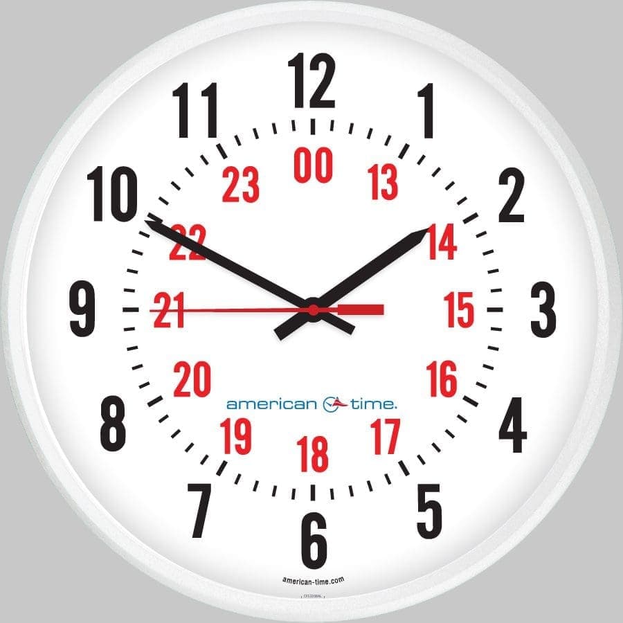 12” Wi-Fi 24V Round Surface Clock (White Steel, Dial 33)