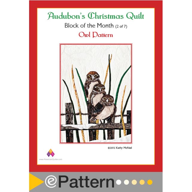 ePattern Audubon Christmas Owl Block Pattern