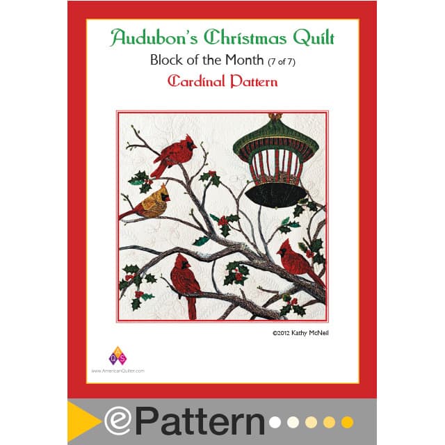ePattern Audubon Christmas Cardinal Block Pattern