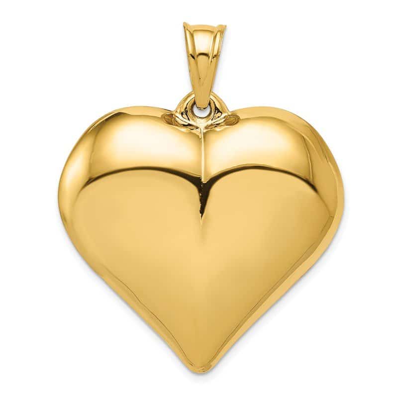14 kt. Yellow Gold Puffed Heart Pendants