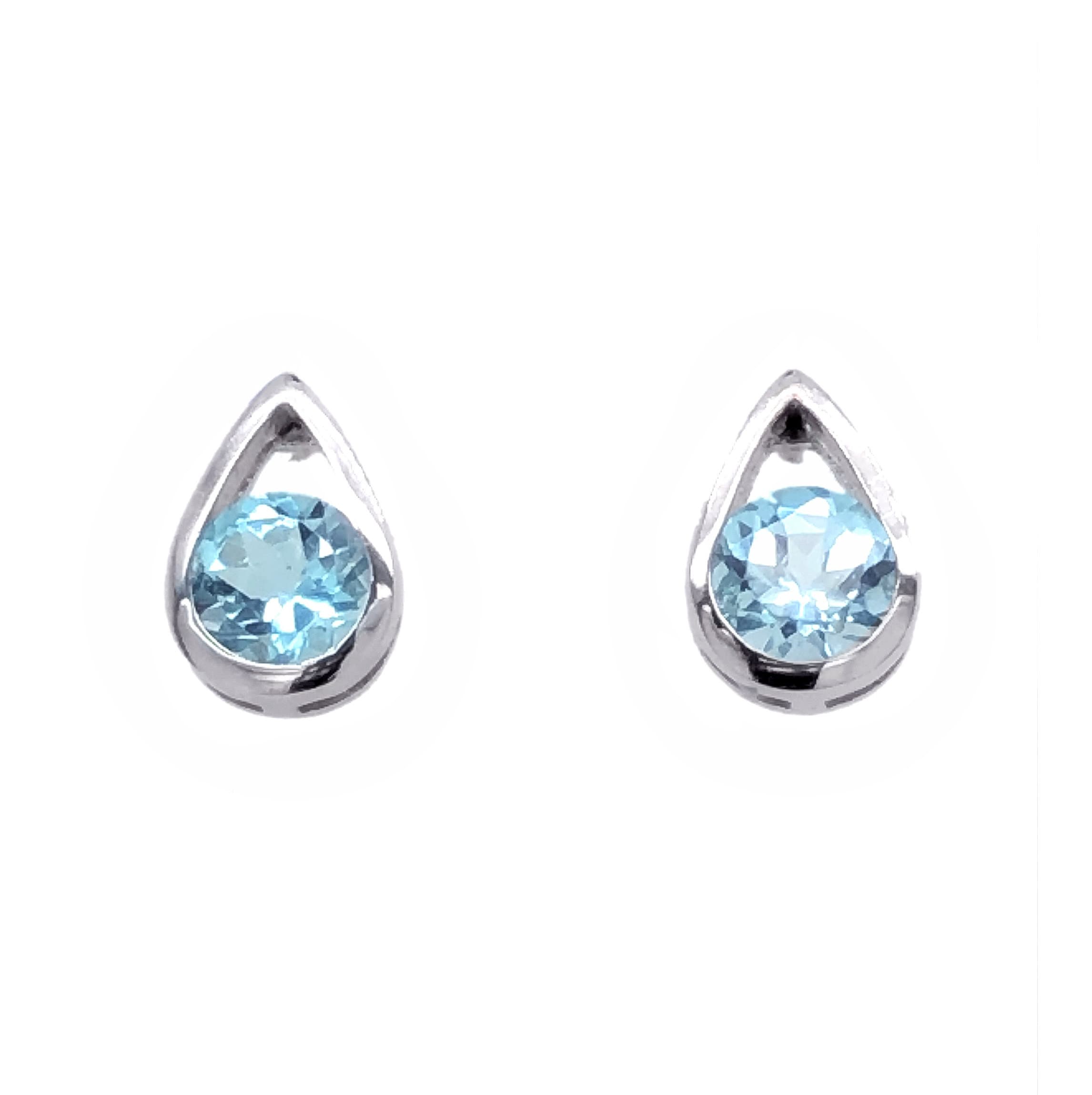 STERLING SILVER BLUE TOPAZ EARRINGS