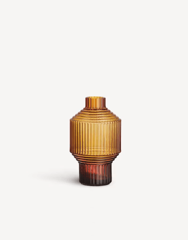 KOSTA BODA PAVILION SMALL DARK AMBER VASE