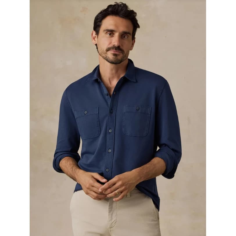 Faherty Field Knit Shirt – Abyss Navy