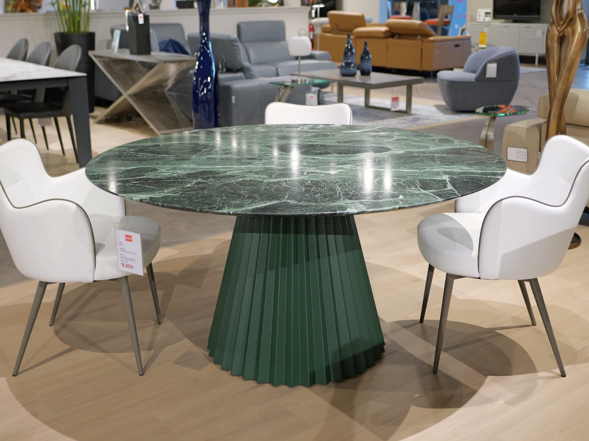 Plisse Round Marble Table – Closeout
