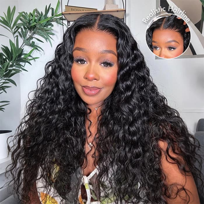 Pull Go Drawstring Glueless Wig Water Wave 6×5 13×6 Pre-everything Human Hair Wigs 250% Density