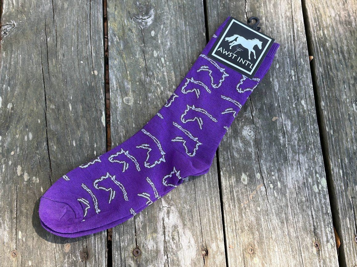 Solid Horse Heads Crew Sock