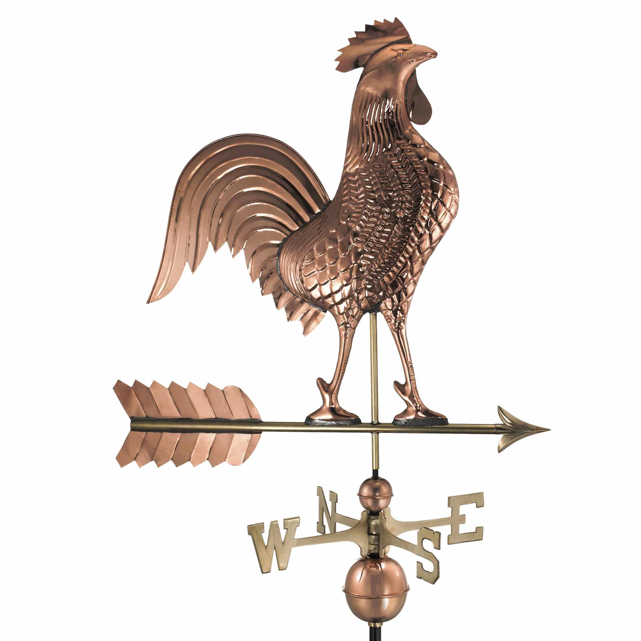 Large Rooster Weathervane — Pure Copper