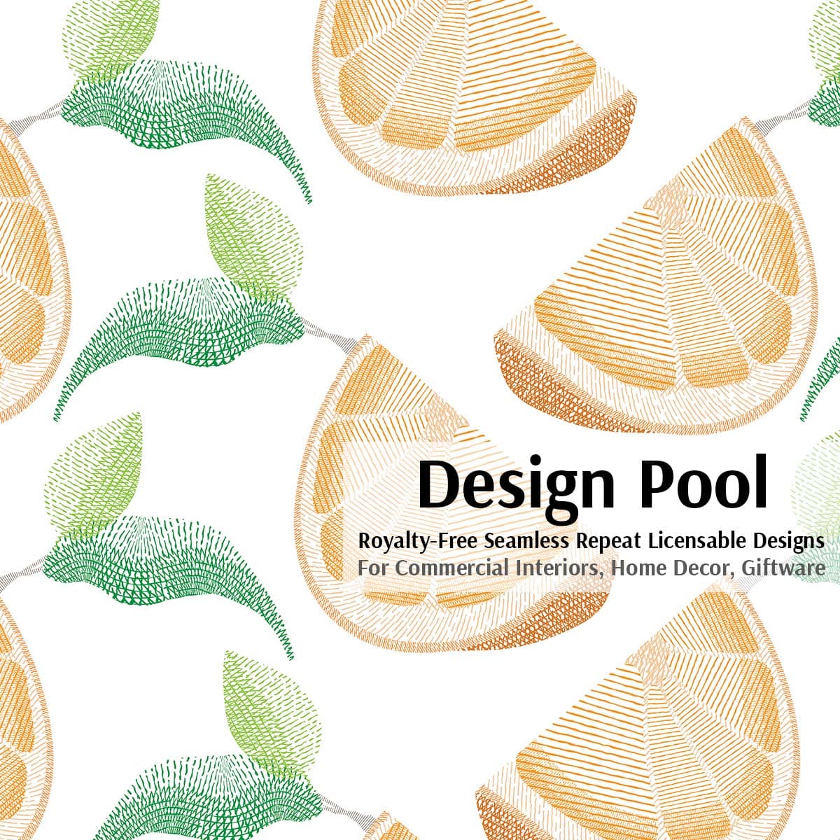 Cross Hatch Orange Slices Pattern P2299