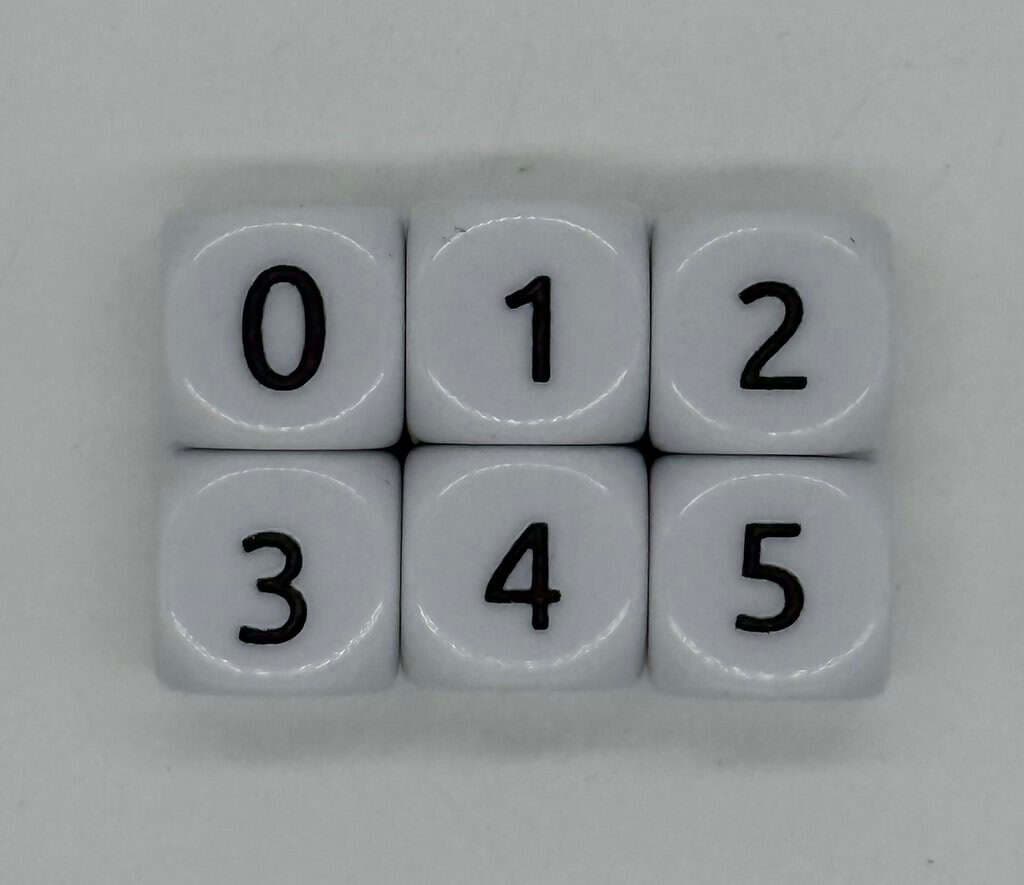 Numbers 0-101 increments of 6
