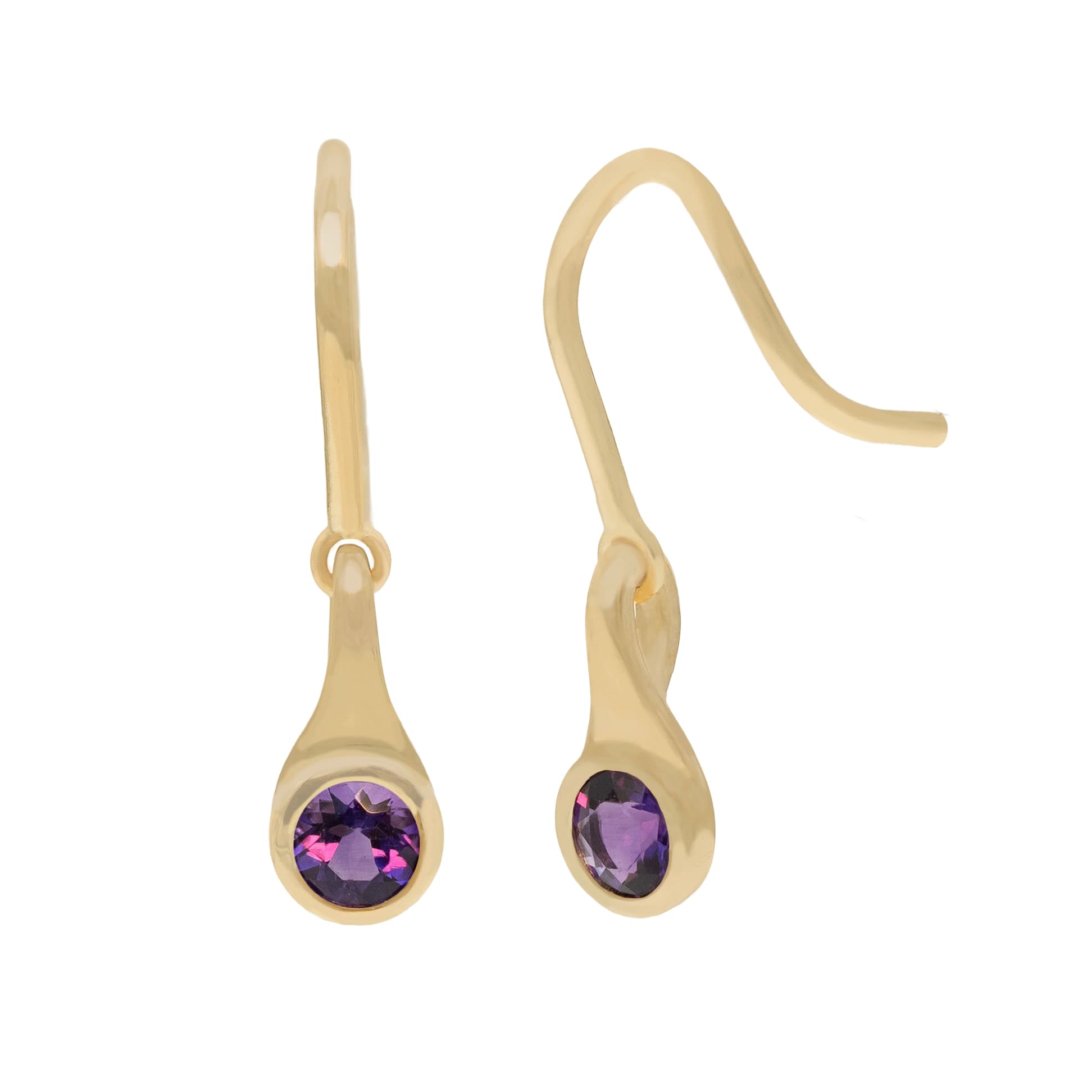 Amethyst Capsule Dangle Earrings