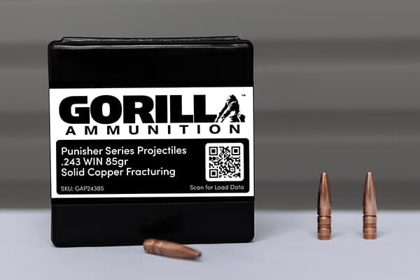 Gorilla 243 Win 85gr Solid Copper Fracturing Projectiles (Qty of 50) **NOT LOADED – PROJECTILES ONLY**