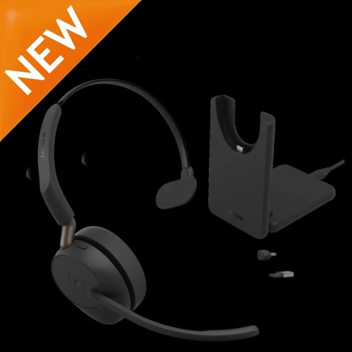 Jabra Evolve3 45 Mono Headset with Charging Stand