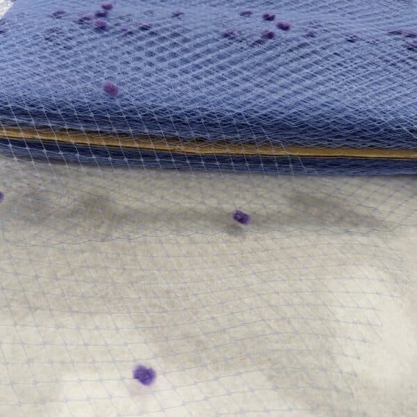 Periwinkle Hat Veiling, Lavender Chenille Dot