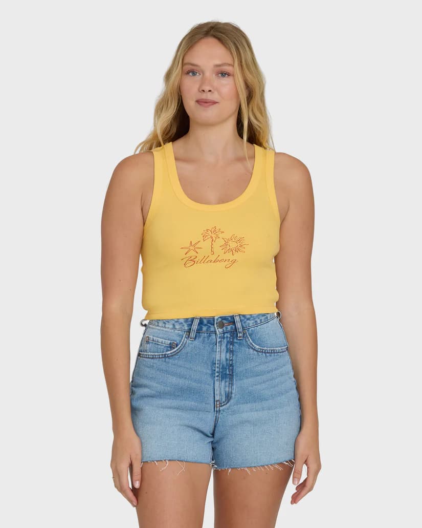Sun Palm Seashell Tank Top