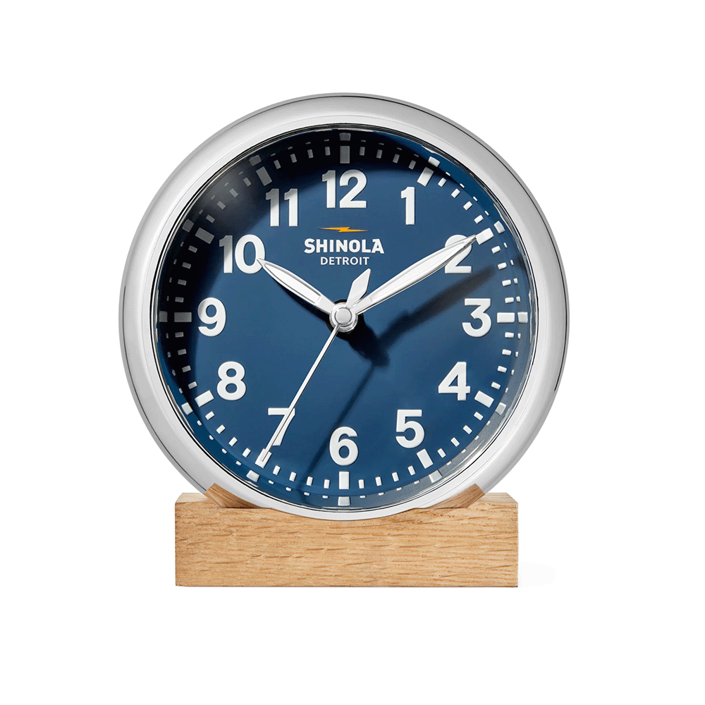 Shinola Runwell Desk Clock Blue