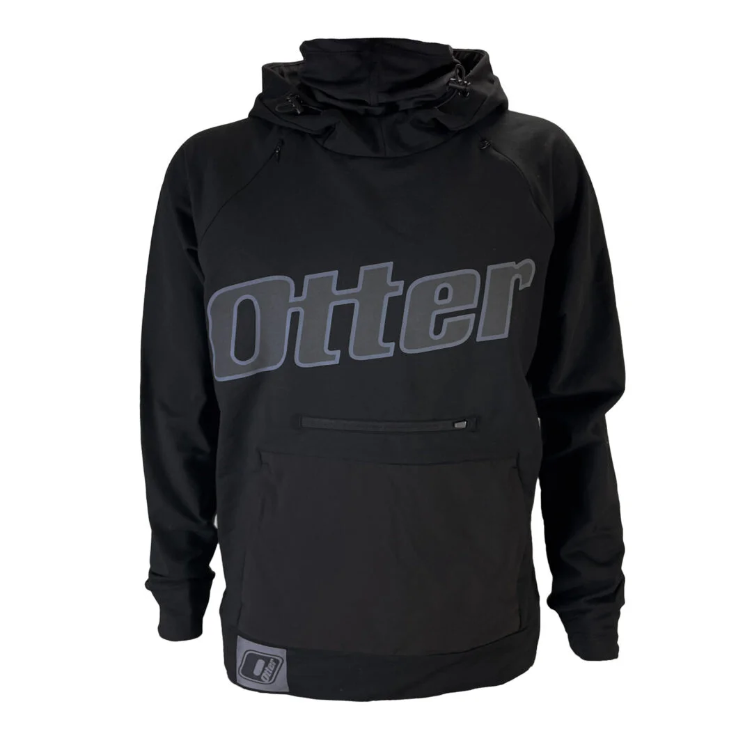Black Gaiter Pullover Hoodie