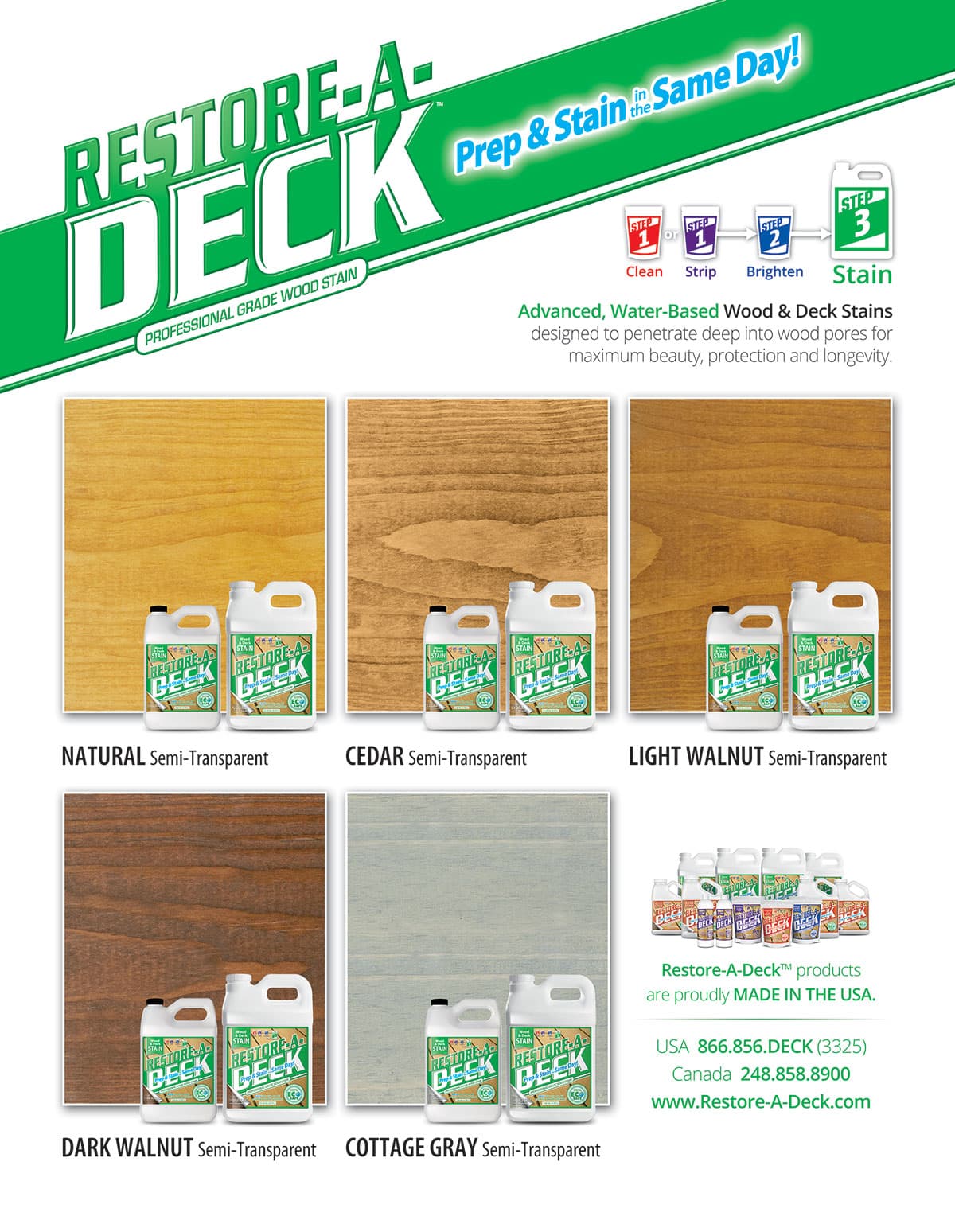 Restore-A-Deck Semi-Transparent Wood Stain Samples