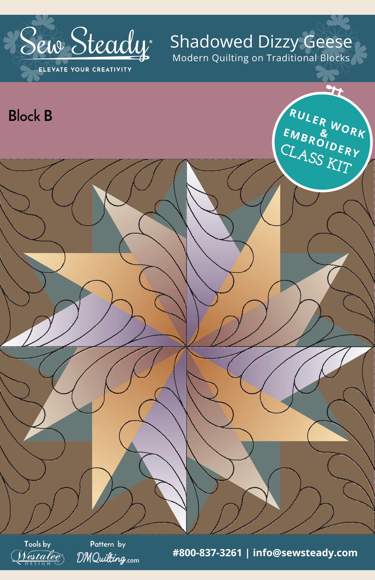 Shadowed Dizzy Geese Block B Quilt Kit