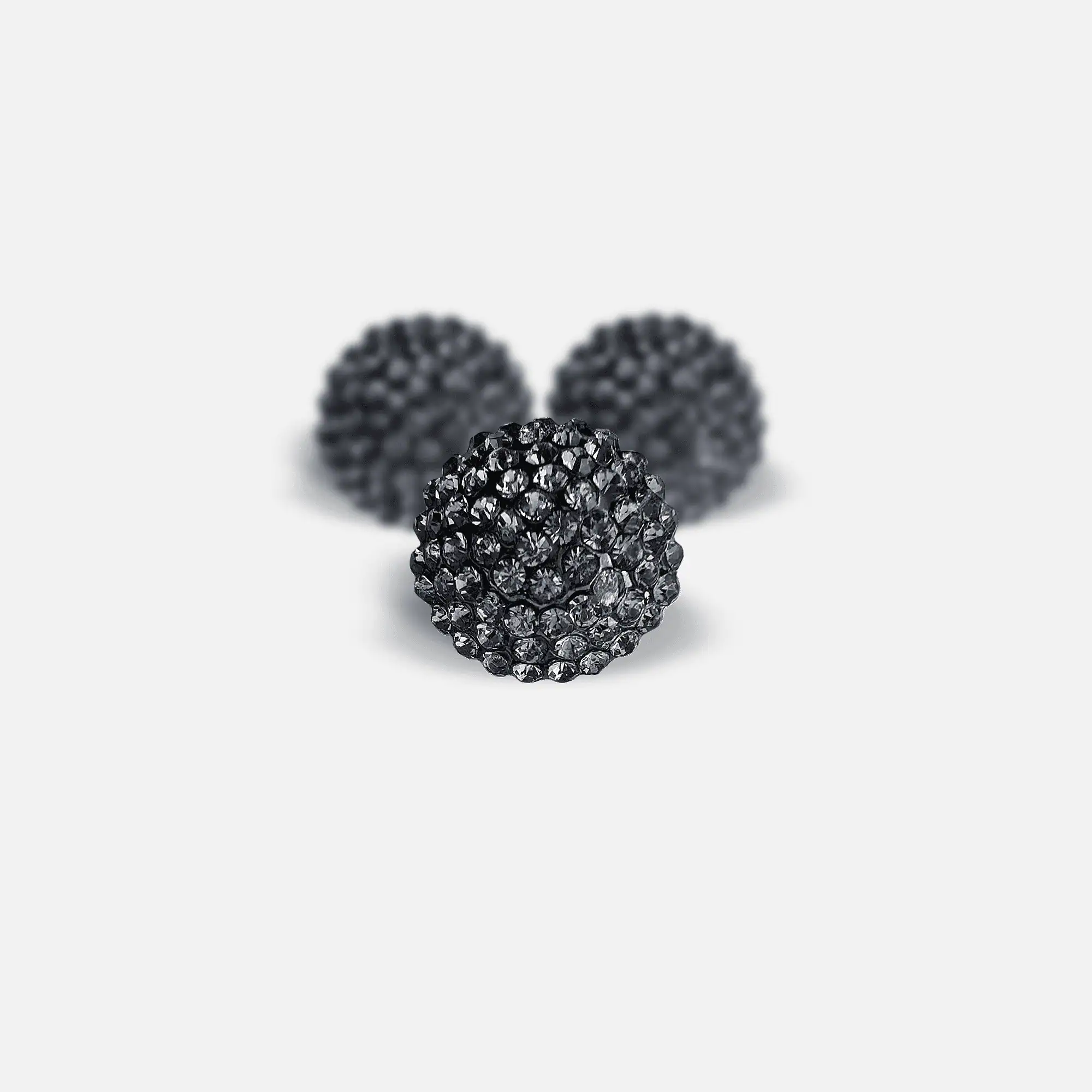 Dark Round Rhinestone Button – 1″