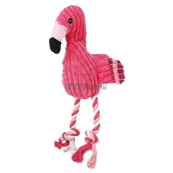 Squeaky Flamingo Plush Dog Toy