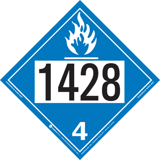 UN 1428, Hazard Class 4 – Water Reactive Substances, Tagboard