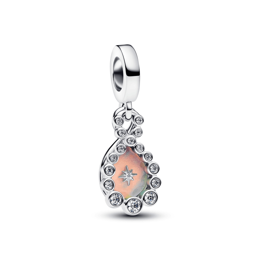 Opalescent Infinity Double Dangle Charm